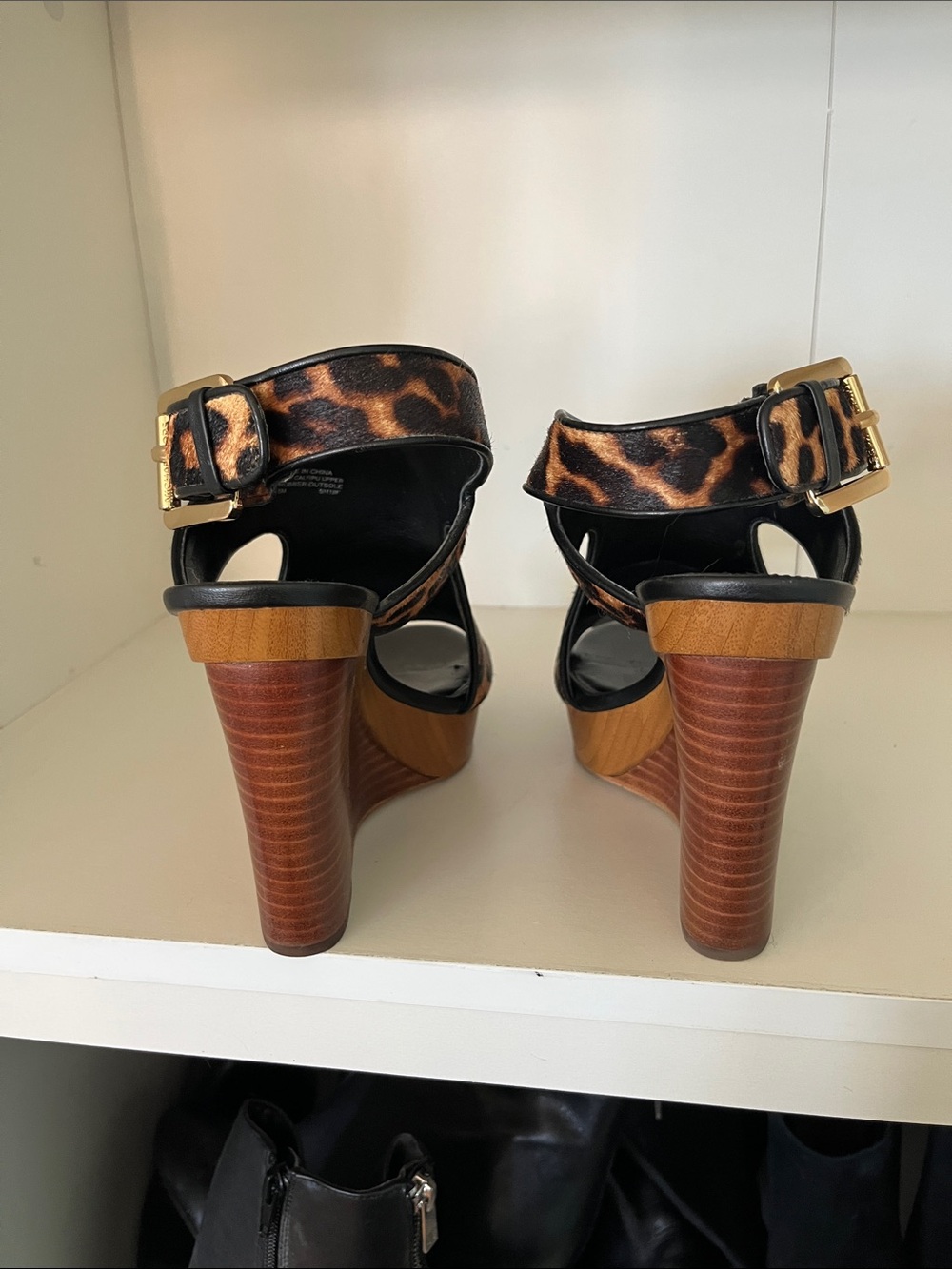 Michael Kors Leopard-Print Platform Sandals in Brown and Black - Picture 4 of 4